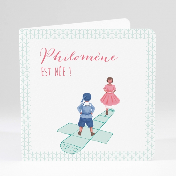 Faire-part de naissance La fameuse marelle