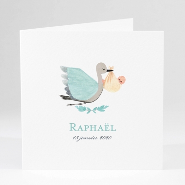 Faire-part de naissance Cigogne