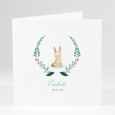 Faire-part de naissance Lapin Fille