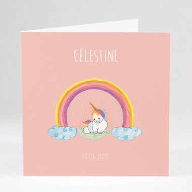 Faire-part de naissance Licorne