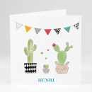 Faire-part de naissance Famille cactus