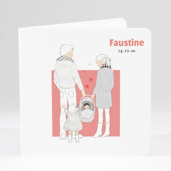 Faire-part de naissance Petit amour 2 enfants