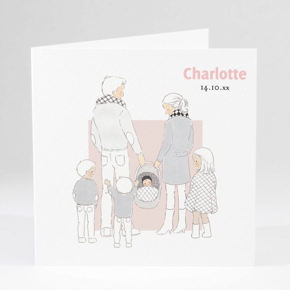 Faire-part de naissance Petit amour 4 enfants