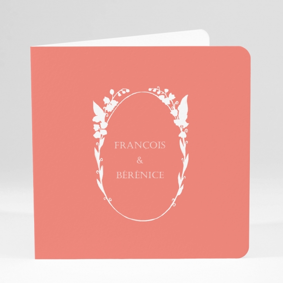 Faire-part de mariage Couronne fleurs blanches