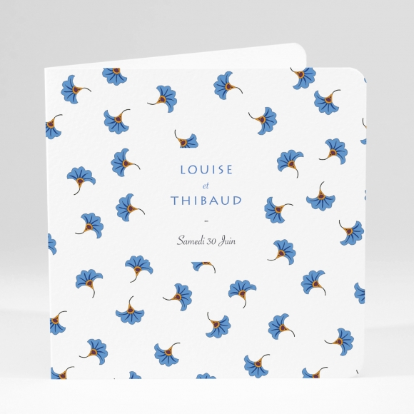 Faire-part de mariage Wax bleu
