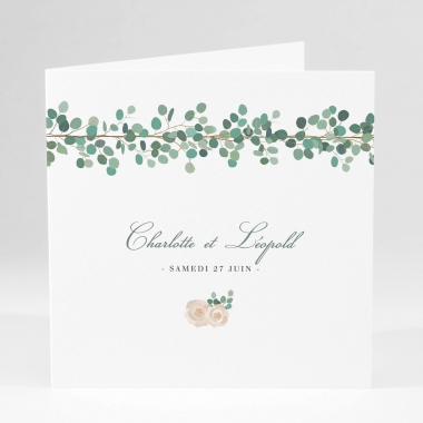 Faire-part de mariage Guirlande d'eucalyptus