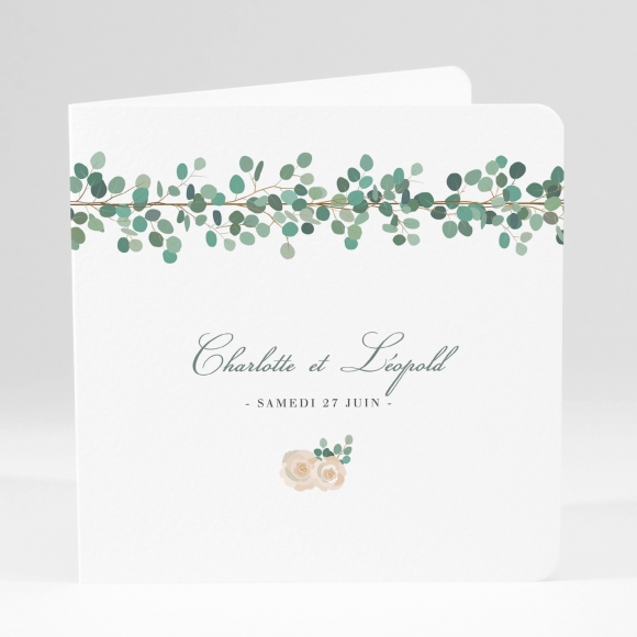 Faire-part de mariage Guirlande d'eucalyptus