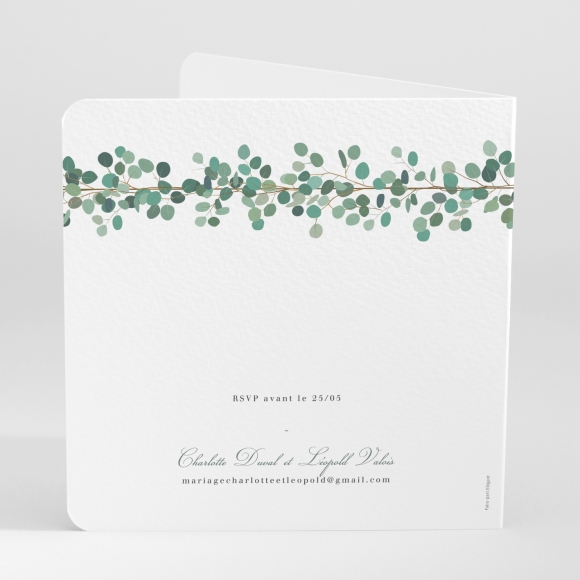 Faire-part de mariage Guirlande d'eucalyptus