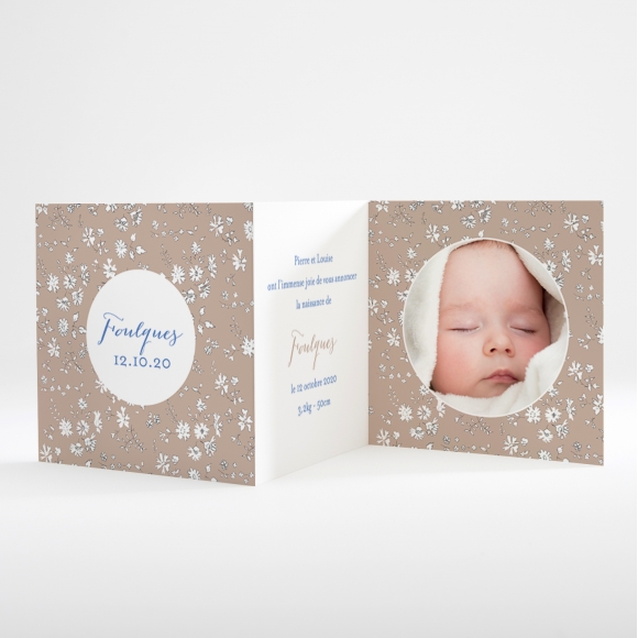 Faire-part de naissance Guirlande de liberty