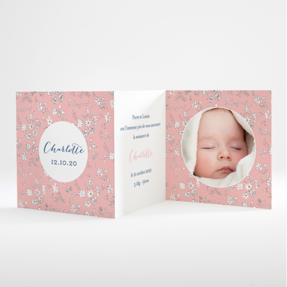 Faire-part de naissance Guirlande de liberty