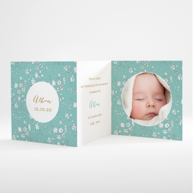 Faire-part de naissance Guirlande de liberty