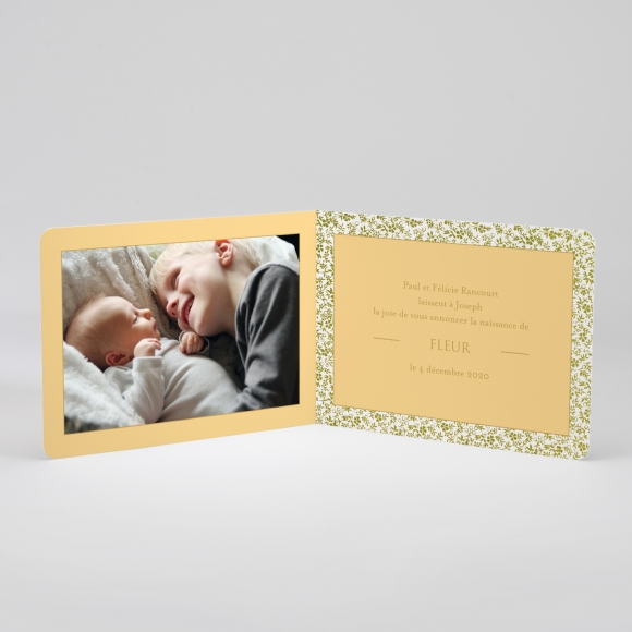 Faire-part de naissance Feuillage doré