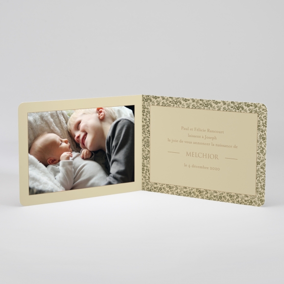 Faire-part de naissance Feuillage doré