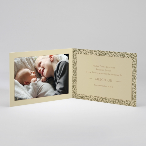 Faire-part de naissance Feuillage doré