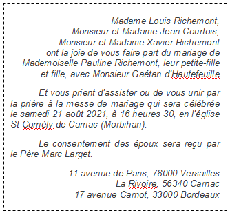 Texte De Faire Part De Mariage Chretien